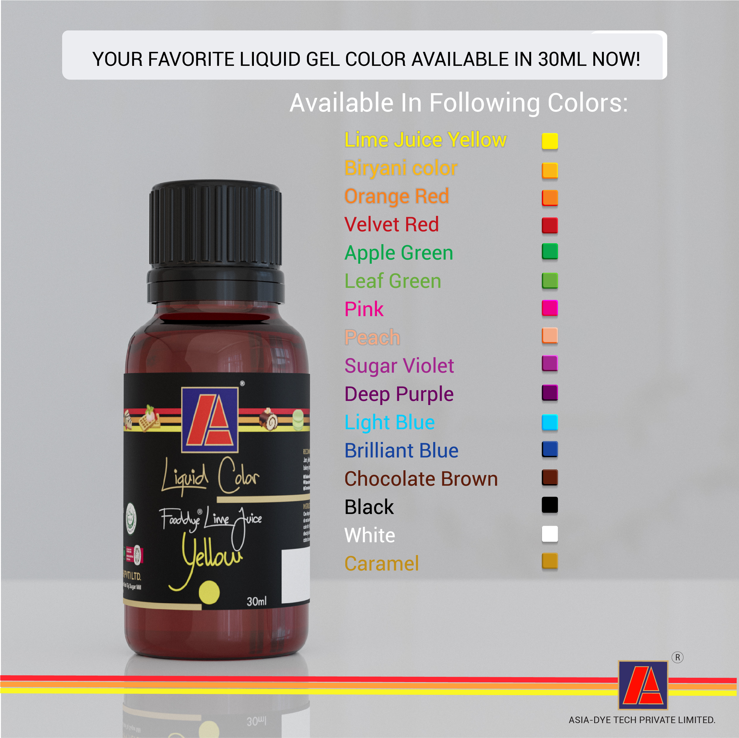 Fooddye liquid gel colors 30ML