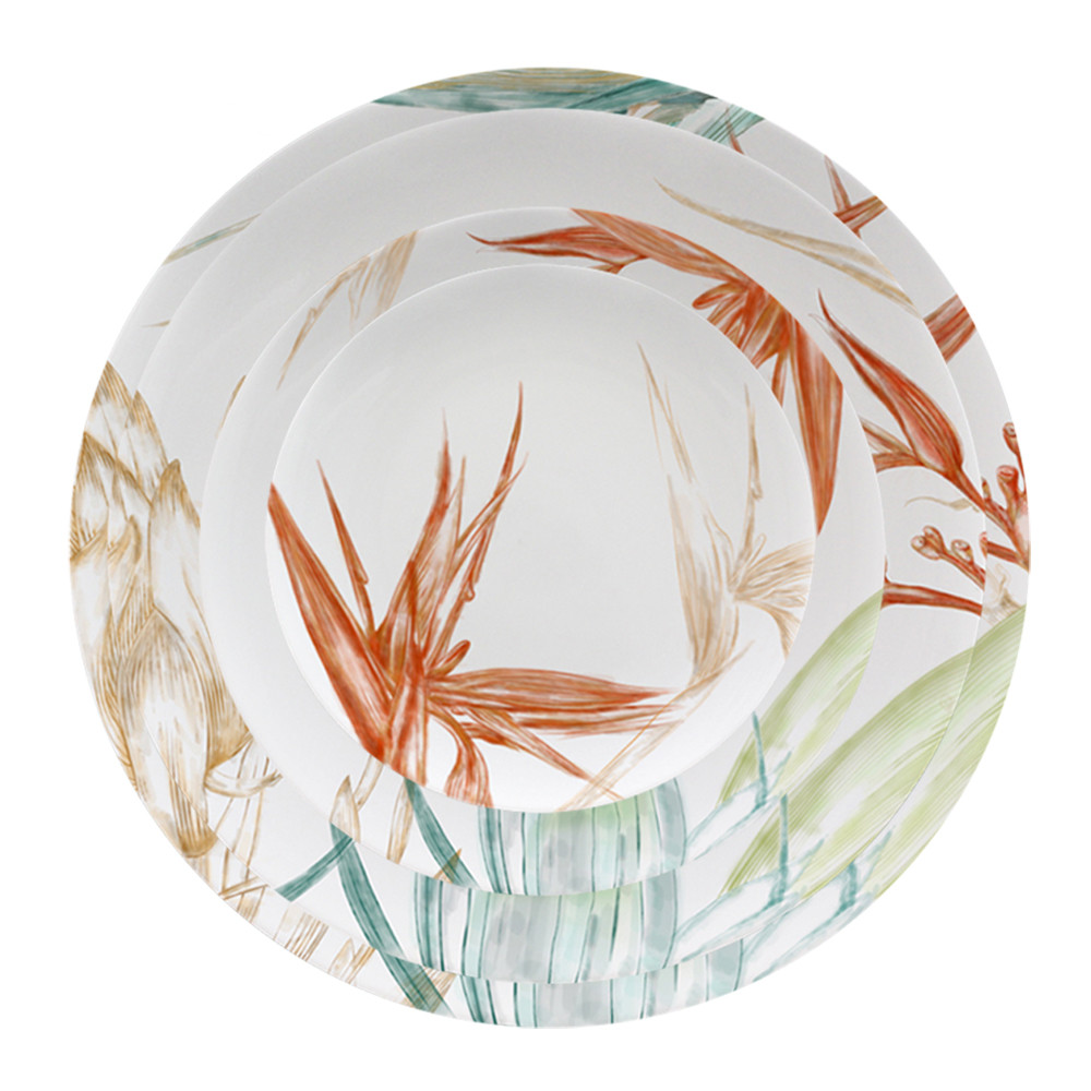 Porcelain Wedding Plate - Colorful Lotus