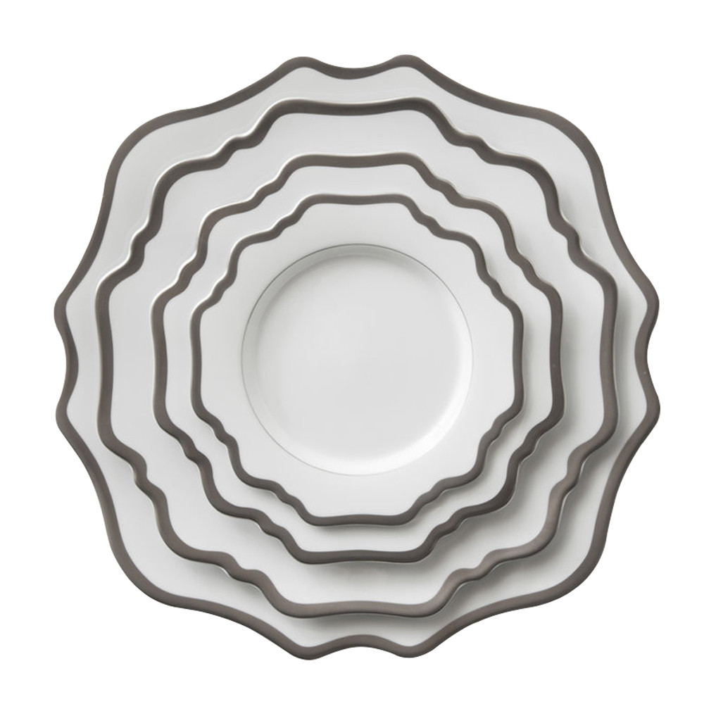 Porcelain Wedding Plate - White Platinum Sunflower