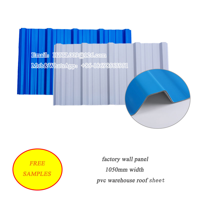 plastic pvc trapezoidal roofing sheet building  material  3 layer APVC Roof Sheet/PVC Roofing Sheets