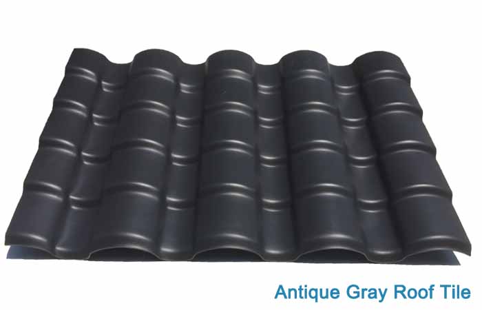 Antique PVC  gray  roof tile / pvc roof tiles for residential