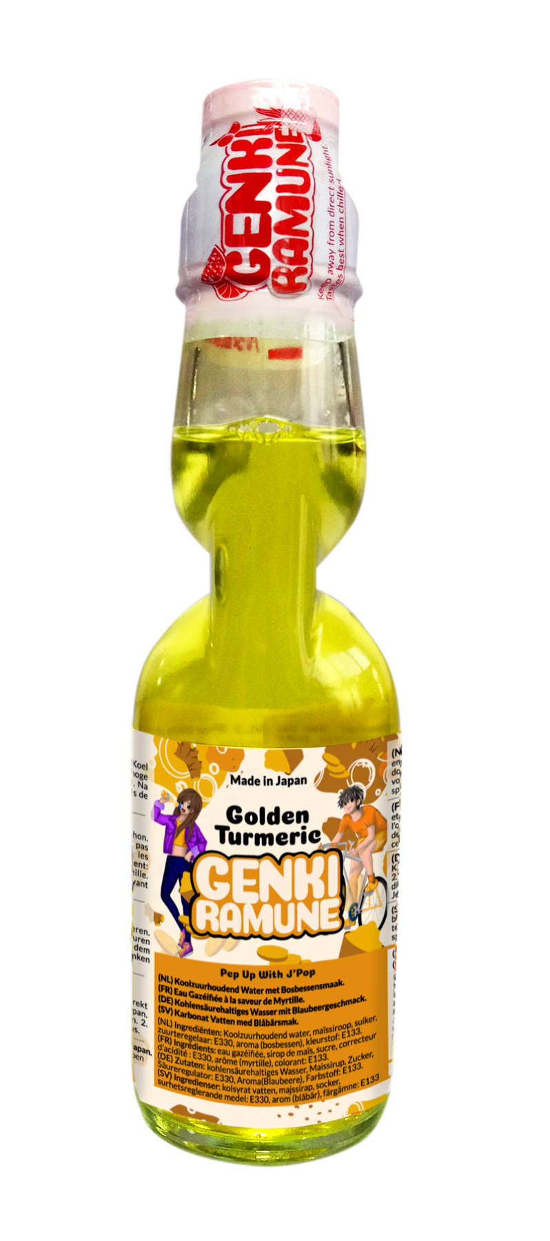 Golden Turmeric Genki (HEALTHY) Ramune Soda