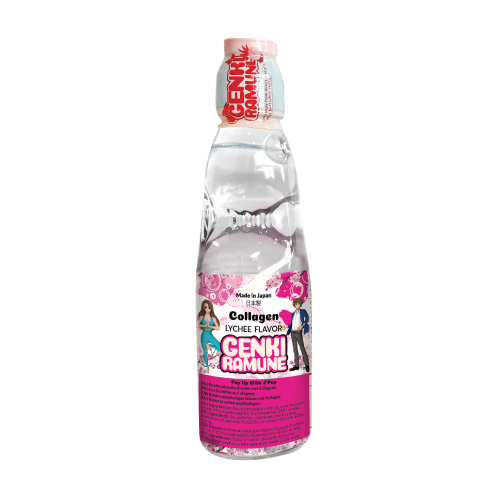 Collagen Lychee Genki Ramune Soda