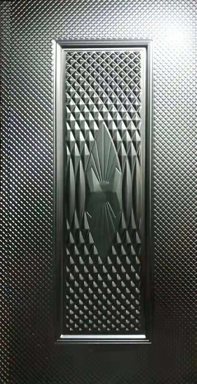 Embossed steel door sheet