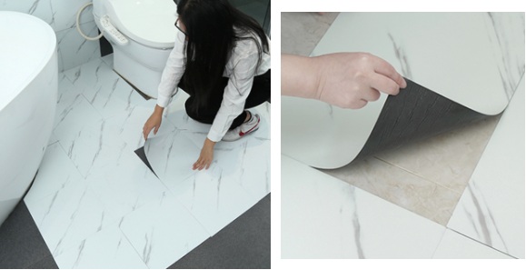 Self adhesive floor tile